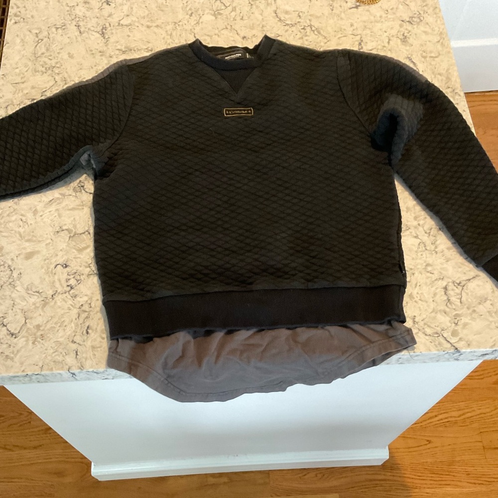 Pink dolphin Men's Black Quilted Sweater